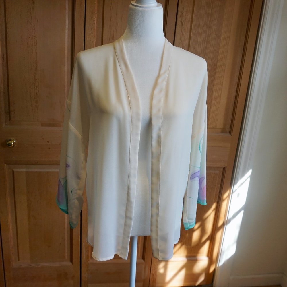 💚 VINTAGE ZIZI | BARBARA CHODOS Sheer Cardigan - Picture 3 of 12